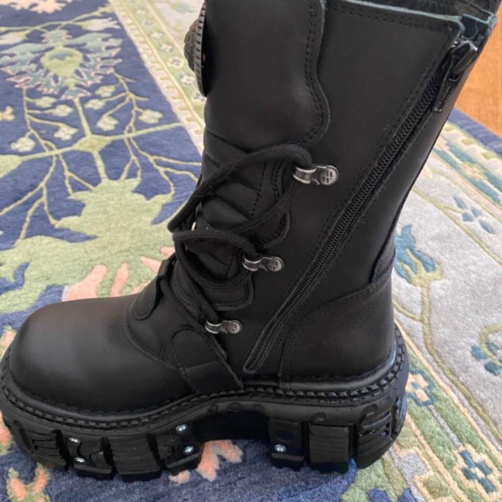 New Rock Boots Black Imperfect M-TANK373-S1 - Picture 2 of 5